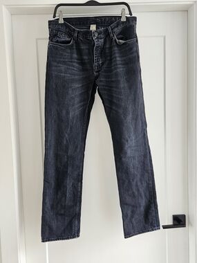 Burberry Brit Men's Straight Jeans in Dark Grey Wash 34×32 Slim